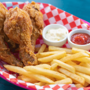 Popcorn Chicken Chips & Drinks